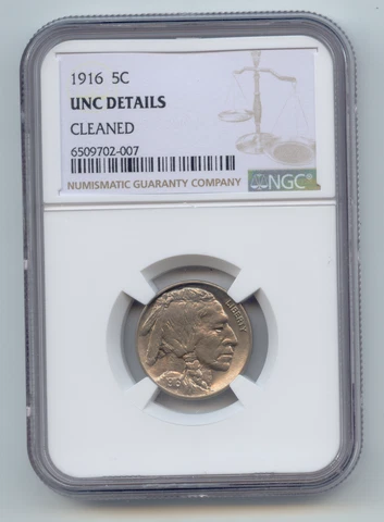 1916 Buffalo Nickel, NGC Uncirculated Details Cover