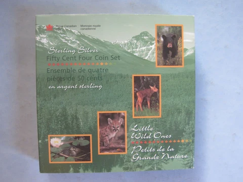 1996 ROYAL CANADIAN MINT SET IN BOX 4 LITTLE WILD ONES OF CANADA 50 CENT PIECES Cover