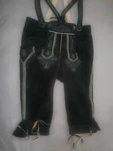 Trachtenlederhose lang Herren hirschleder schwarz & Hemd im Set ! - Bild 1 von 8