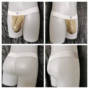 * STIVAN * G-STRING THONG IN GLOSSY ULTRA-THIN PU-COATED NYLON (XS TO 2XL) - Picture 1 of 16