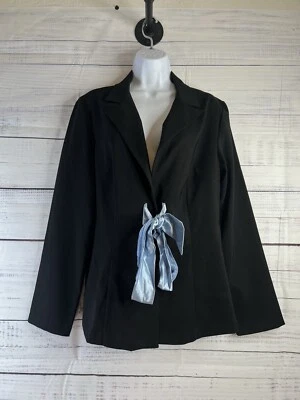 Blazer Fredericks Of Hollywood vintage años 90 con lazo de satén para mujer 14 negro Foto 1 de 4