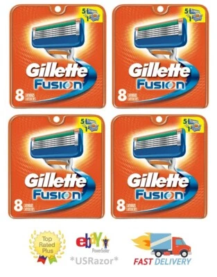 Gillette Fusion 5 Manual Men's Razor Blades Refills Cartridges 1 4 8 16 32 64 80 - Image 1 of 2