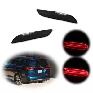 Smoke Rear Bumper Tail Brake LED Light Set For Chrysler Pacifica 2017+ & Voyager - Foto 1 di 11