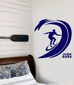 Vinyl Wall Decal Surfing Sports Waves Surfboard Rider Stickers (2289ig) - Picture 1 of 3