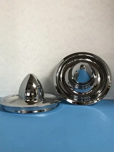 (2) BULLET STEEL CENTER CAPS FOR THE AMERICAN RACING SMOOTHIE WHEELS 7.5"OD - Picture 1 of 7