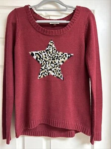 Maglione Lei Junior Tg L Sabrina Con Stella Leopardata Y2K - Foto 1 di 10