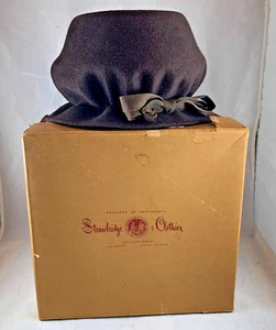 HENRY POLLAK STRAWBRIDGE & CLOTHIER VTG BROWN LADIES PEACH BASKET HAT ORIG. BOX - Picture 1 of 12
