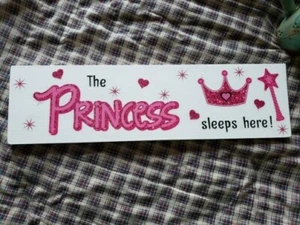 Primitive The Princess Sleeps Here Wood Sign Country Decor Little Girls Room - Picture 1 of 4