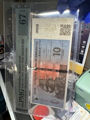 PMG Zimbabwe 10 Zig Gold Banknote, SUPERB GEM UNC, AA/2024, QR Code, 67 EPQ - Image 1 of 4
