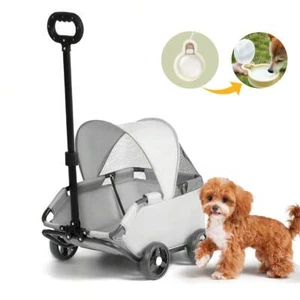 ASDFG-Four-Wheel Pet Stroller For Dogs And Cats - Sturdy Metal Frame And Oxford - Picture 1 of 6