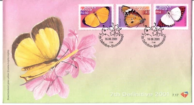 South Africa 2001 First Day Cover Butterflies Flora & Fauna 7th Definitive FDC - Image 1 of 2