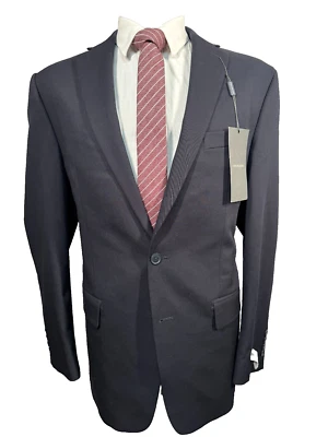 NEW VAN HEUSEN Mens Navy Blue STRETCH ATHLETIC FIT Sport Coat Blazer Jacket 42L - Image 1 of 4