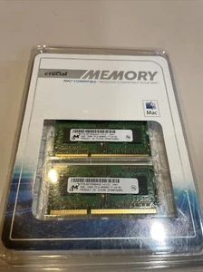 Crucial Memory MAC Compatible 2x2GB (4GB) 1RxB PC3-0500S-7-10-01 MTBJF25664HZ-1G - Picture 1 of 3