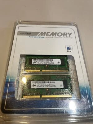 Crucial Memory MAC Compatible 2x2GB (4GB) 1RxB PC3-0500S-7-10-01 MTBJF25664HZ-1G - Image 1 of 3