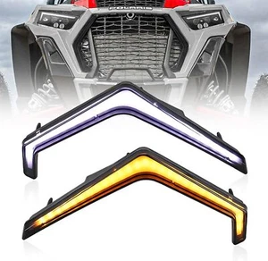 For Polaris RZR XP 1000 Turbo 2019-23 LED Grille Lights Turn Signal Fang Accent - Picture 1 of 16