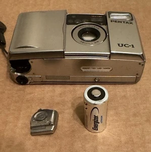 Pentax UC-1 Point and Shoot 35mm Camera Panorama Silver Compact Camera W/Battery - Picture 1 of 15