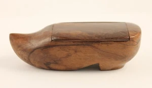 Caja de tabaco vintage con bisagras para zapatos de madera - Imagen 1 de 10