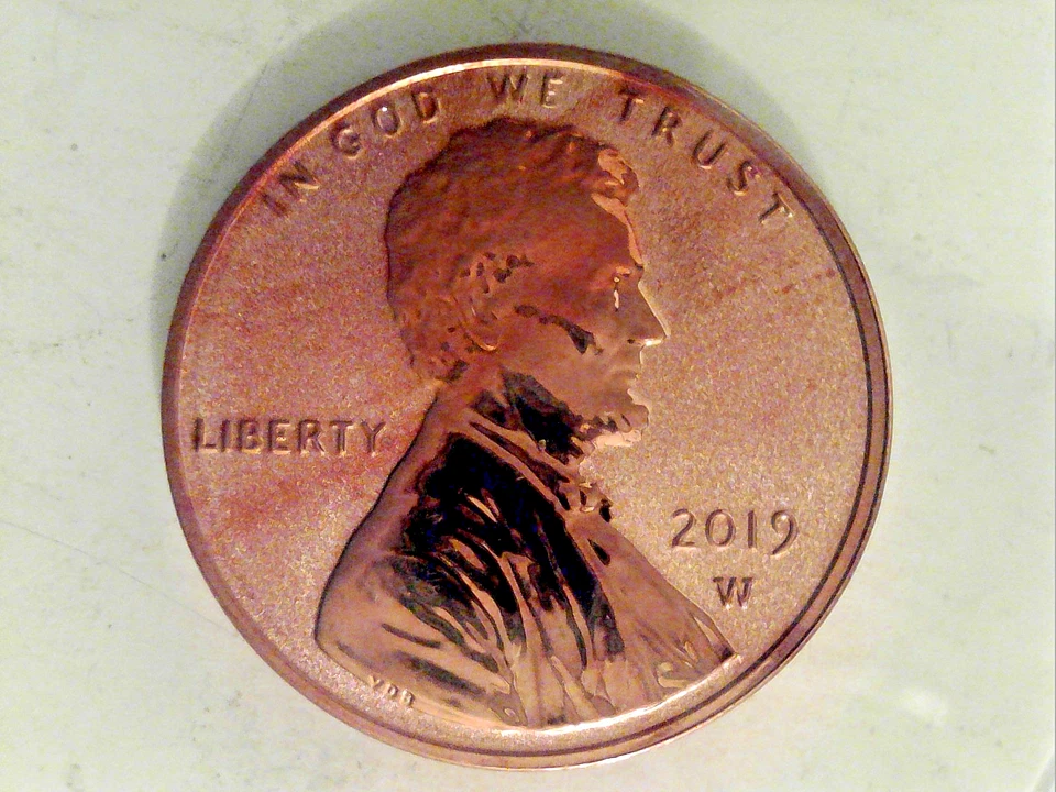 2019 W Lincoln Reverse Proof Penny. Read Description. - Image 1 of 2