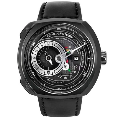 SevenFriday Men's Watch Q Series Automatic Power Reserve Leather Strap Q3-05 - Image 1 of 3