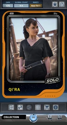 Topps Star Wars Card Trader. Qi'ra. x25 Base Tier 5 S1 2025. Digital - Imagen 1 de 2