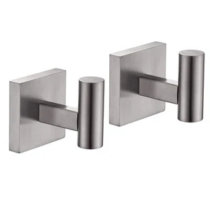 Robe Hook Bathroom Towel Coat Hooks for Bath Kitchen Wall 2 Pack Brushed Nick... - Picture 1 of 8