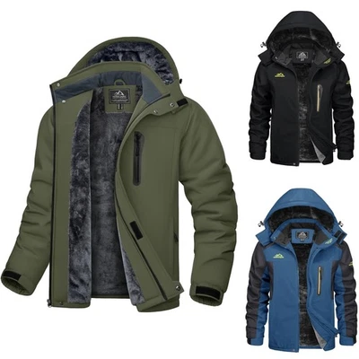 Mens Winter Waterproof Ski Jacket Softshell Fleece Snowboarding Jackets - Image 1 of 2