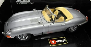 Burago 1/18 Scale diecast - 3016 Jaguar E Cabriolet 1961 Silver - Picture 1 of 4