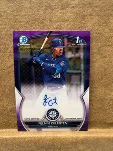 2023 Bowman Chrome Prospect Autographs Purple Refractors Felnin Celesten /250 - Picture 1 of 2