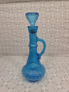 Vintage Jim Beam Bottle Liquor Decanter Blue Glass 13" KY-DRB 230 - Picture 1 of 6