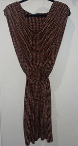Women's CHAUS Multicolor Sleeveless Sheath Stretch Belted Dress Size LG EUC - Picture 1 of 3