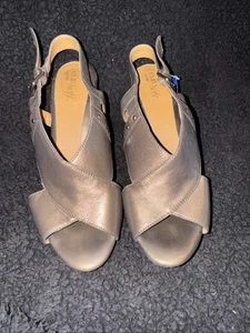 Eurosoft by Sofft Metallic Bronze Strappy Open Toe Wedge Sandals Size 8. S42 - Picture 1 of 8