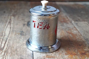 Vintage Chinese Style Metal Tea Caddy - Picture 1 of 11