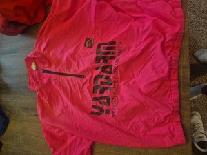 Giacca a vento stile surf grande ?rosa vintage anni 90 spiaggia leggera 1/4 zip - Foto 1 di 6
