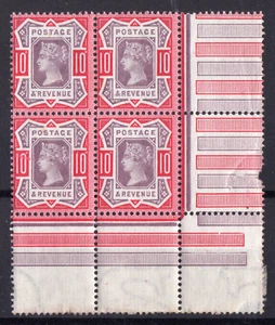 GB QV 1890 "Jubilee" 10d DULL PURPLE & CARMINE sg208 MNH / MM BLOCK 4 c330€ ++ - Bild 1 von 2