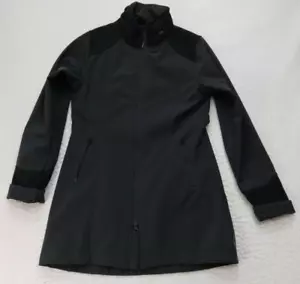 Chaqueta con capucha Mondetta para mujer pequeña S con cremallera completa abrigo negro bolsillos - Imagen 1 de 12