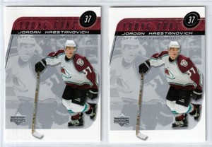 2 x CARDS LOT - 2002-03 Upper Deck Young Guns #201 Jordan Krestanovich RC