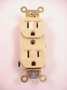 Hubbell 5252-I Specification Grade Duplex Receptacle Nema 5-15R  Ships Same Day - Picture 1 of 4