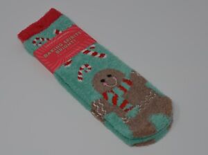 NEW BATH & BODY WORKS GINGERBREAD COOKIE SHEA INFUSED LOUNGE SOCKS NON SKID COZY