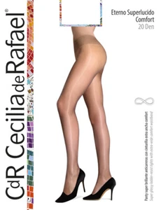 Cecilia De Rafael Eterno Superlucido Comfort Top 20 Denier Tights Shiny CdR - Picture 1 of 6