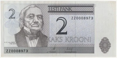 ESTONIA P85r 2 KROONI 2006 aVF REPLACEMENT NOTE with Low Number ZZ0008973 - Image 1 of 2