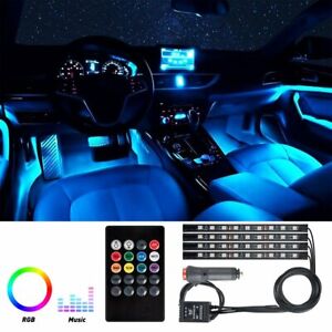 4X 36 LED Car SUV Interior Decor Neon Atmosphere Light Strip Music Control Color