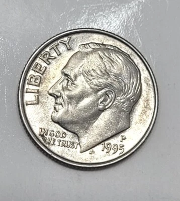 1995-P Roosevelt Dime Double Die Error - Image 1 of 4