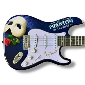 Guitarra firmada por Andrew Lloyd Webber gráficos personalizados certificado de autenticidad JSA Phantom of the Opera - Imagen 1 de 3