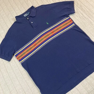 Vtg Polo Ralph Lauren RL Shirt Navajo Aztec Kanye Large Single Stitch Native - Image 1 of 4