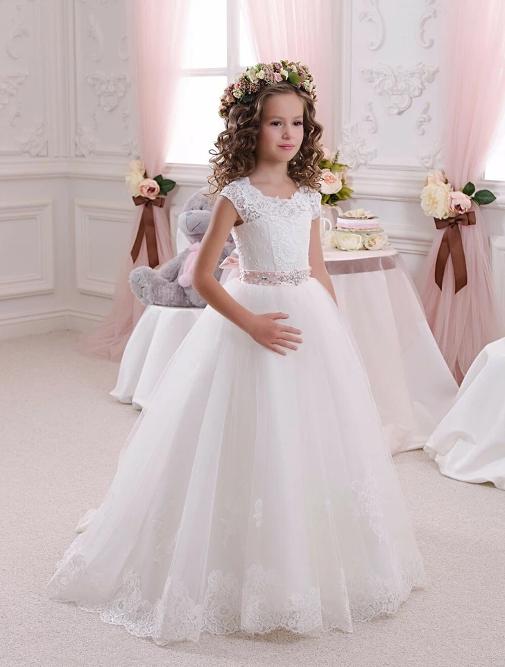 Blumenkind Prinzessin Kinder Kleid Party Ball Hochzeit Mädchen Kommunion BC659 - Bild 1 von 3