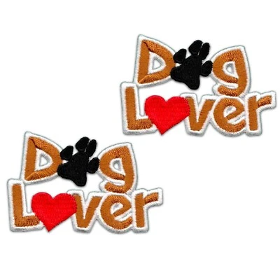 Dog Lover Patches (2-Pack) Animal Embroidered Iron on Patch Applique - Image 1 of 3