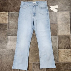 Pantalones de mezclilla Seven7 con dobladillo crudo tiro medio lavado claro talla 27 nuevos con etiquetas - Imagen 1 de 11