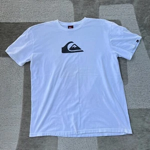 Vintage Y2K Quiksilver Surf White Graphic T-Shirt Youth XL Beach Skate - Picture 1 of 19