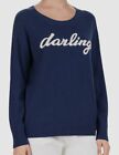$799 Gerard Darel Womens Blue Crew-Neck Graphic Wool Cashmere Pullover Sweater 3