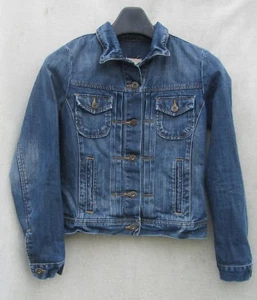 GAP XS Extra Small Jean Jacket WOMENS Indigo Blue Pintucks SPRING Denim COTTON - Picture 1 of 3